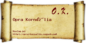 Opra Kornélia névjegykártya